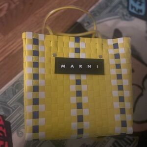 Marni yellow basket tote